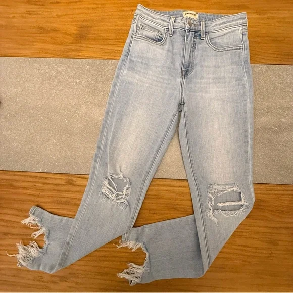L'AGENCE High Line High Rise Skinny Jeans in Classic Brasie Distressed Size 25 - Picture 6 of 15